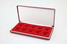 Deluxe red velvet padded sovereign case for 10 gold half sovereign