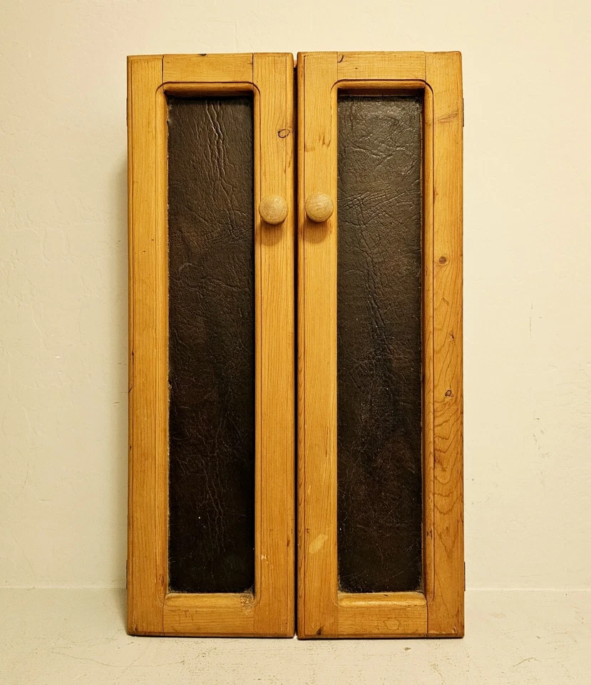 Gabinete de cinta de casete de colección 38 madera cuero latón único 20x11x5" California EE. UU. Foto 2 de 4