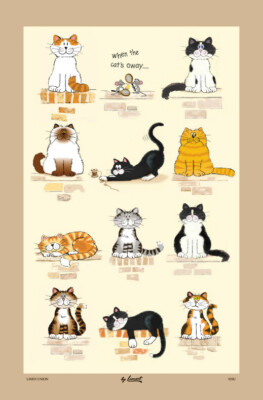 Lamont Tea Towel  When The Cat's Away 100% Cotton Kitchen Dish Cloth Gift