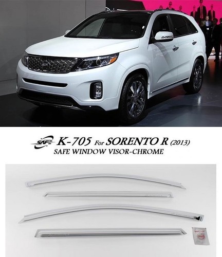 Chrome Sun Shade Door Window Visor Molding K-705 for Kia 2010-2014 SORENTO R - Picture 2 of 4