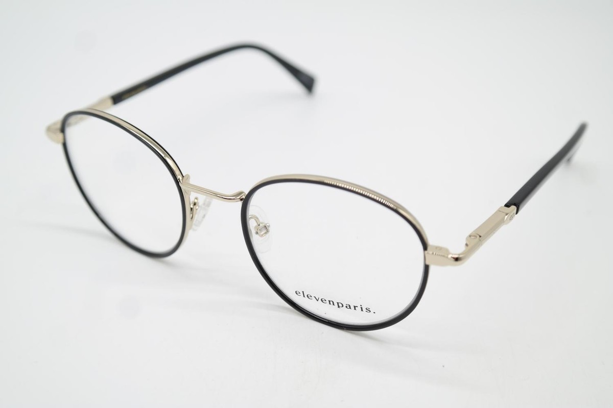 Glasses Elevenparis EP MA004 Gold Black Oval Frame Eyeglasses New