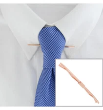 Rose Gold Tone Square Mens Collar Bar Clip 2 1/2" USA Made Ky & Co