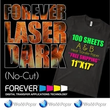 Forever Laser Dark (No-Cut) A & B Weedless Heat-Transfer-Paper 8.5" x 11" 100