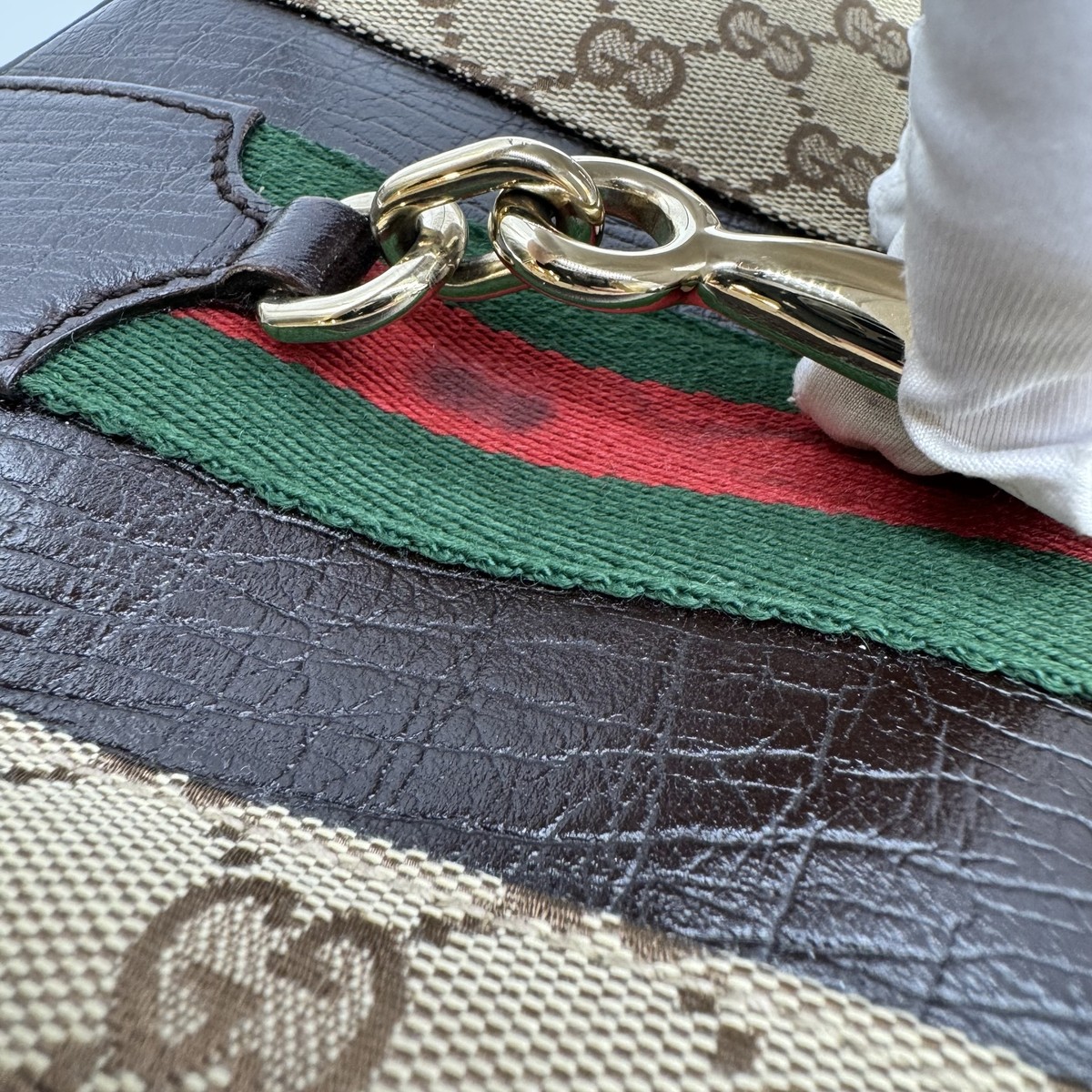 Authentic GUCCI GG Sherry Line Hobo Beige Canvas #36634370 Authentic GUCCI GG Sherry Line Hobo Beige Canvas #36634370