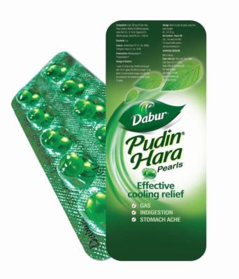 5 x Dabur Pudin Hara 10 Caps Pearls Effective Cooling Relief Gas Stomach Ache
