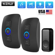 Waterproof Wireless Doorbell Adjustable Volume 1000FT Plugin Receiver 60 Chime