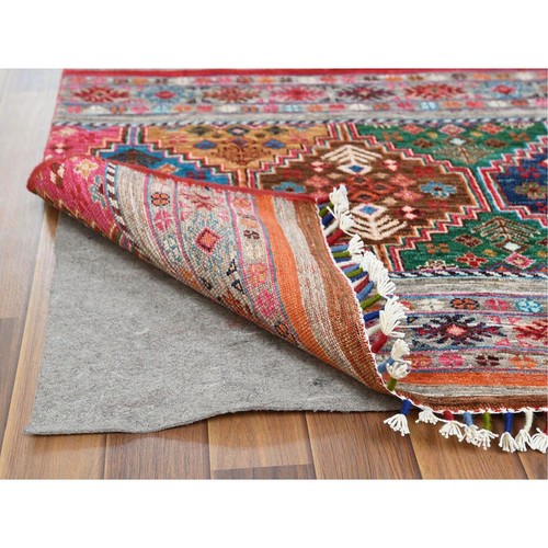 2'9"x9'8" Colorful Super Kazak Khorjin Design Wool Handknotted Runner Rug R60842 - Picture 3 of 7