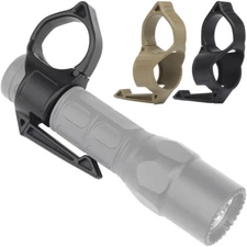 Tactical Flashlight Ring Portable Flashlight Holder with Clip for 1'' Flashlight