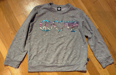 Pixie Lane girls kids size 7 Peace, love, Hanukkah (Menorah) grey sweatshirt