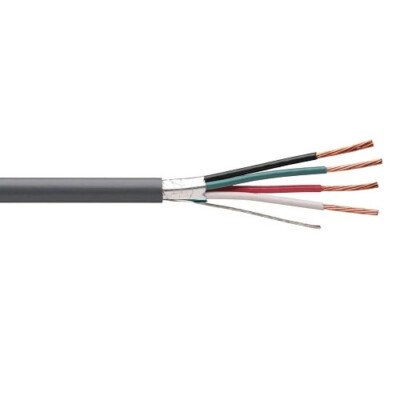 500' 18/4 Shielded CL3R/CMR Security Alarm Cable PVC Jacket Gray 300V