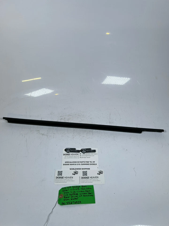 OEM 2003-2009 Dodge Ram 1500-3500 línea de cinturón de ventana sello de ventana trasero LH 55276959 Foto 2 de 4