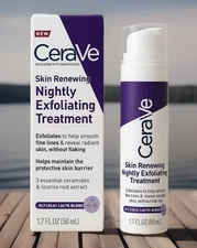 CeraVe Skin Renewing Nightly Exfoliating Treatment Serum Anti Aging - 1.7 fl oz