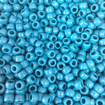 100 Türkis Undurchsichtig Perlen Pony Perlen 9x6mm Fassförmig Kunststoffperlen
