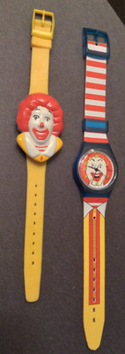 2 VINTAGE McDONALD'S  WRIST WATCHES WITH RONALD McDONALD FACES