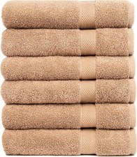 Pleasant Home Bath Towels Set of 6 24  x 50  100 Cotton 515 GSM Lightweight