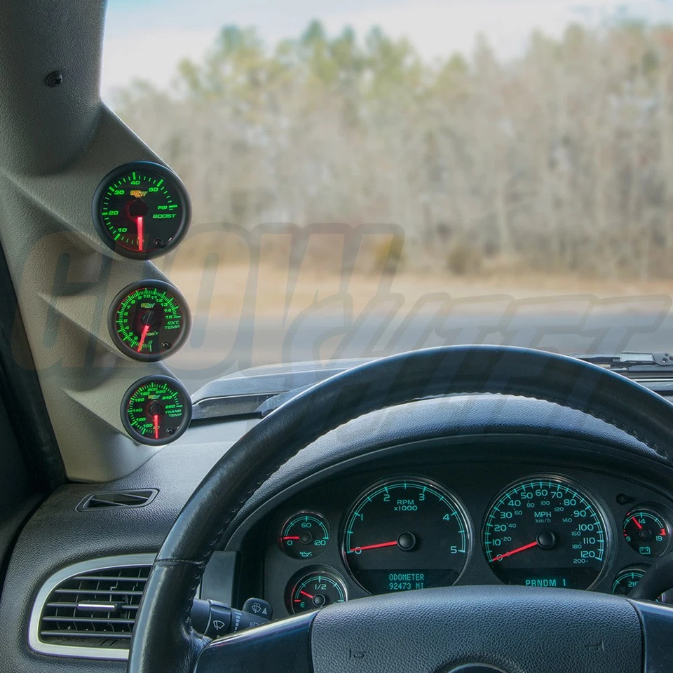 GlowShift Black 7 Diesel Gauges + Tan Pod for 07-13 Chevy Silverado Duramax - Image 2 of 4