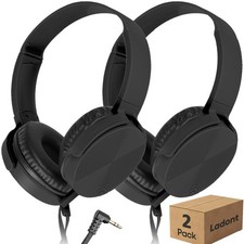 2 PCS Kids Wired Headphones School K12 Swivel Foldable 3.5mm Jack Classroom