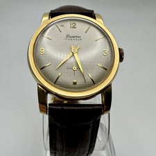 Orologio meccanico vintage Lucerna - bellissimo quadrante waffle - 10k RGP