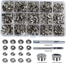 70 Sets 15mm 5/8" Heavy Duty Snap Fasteners Kit, Metal Snaps for 15mm, Nickel 