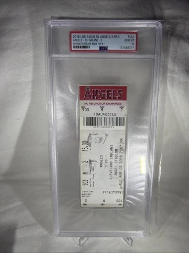 2018 Angels vs Indians First Shohei Ohtani 1st MLB Home Run HR Ticket PSA 10 RC