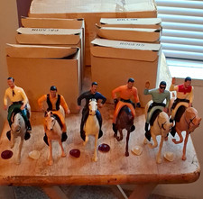 6 Hartland VTG 1950s Western TV Cowboy  Horses Figure Lot w/Original Boxes Hats