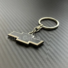 Chevrolet Double-Sided Metal Enamel Keychain Black & Yellow 2 Color You Pick