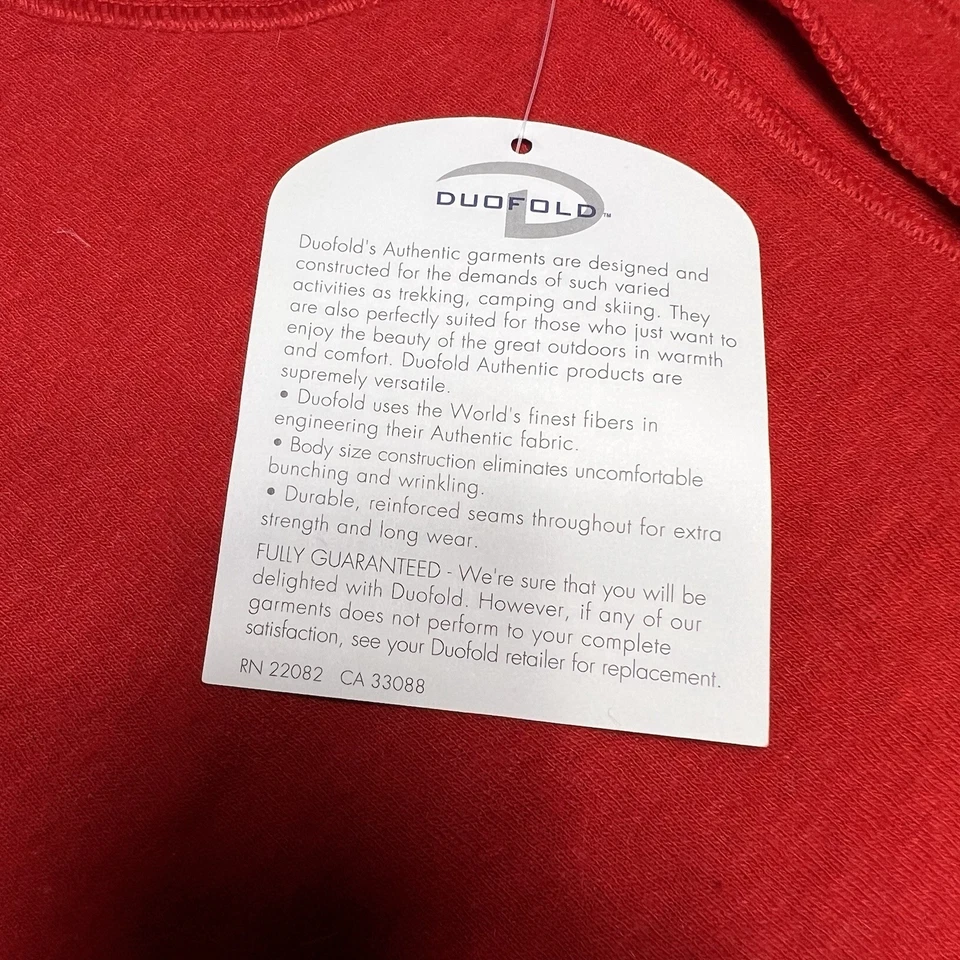 NUEVO NUEVO CON ETIQUETAS Traje Unión Rojo Doble Plegable Talla Mediana Ropa Interior Capa Base Térmica Foto 4 de 4