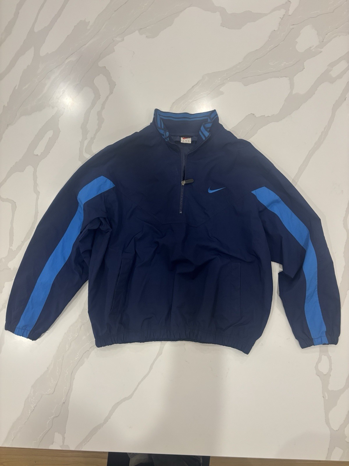 90s Vintage Navy And Blue Nike Pullover Windbreaker Jacket Size XL