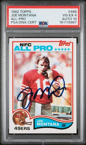 1982 TOPPS ALL-PRO #488 JOE MONTANA PSA 4 AUTO 10