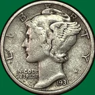 1931-S Mercury Dime Extremely Fine XF Coin #40521