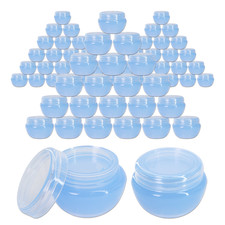 72 Pieces 10G/10ML Round Blue Cosmetic Sample Container Jars with Inner Liner