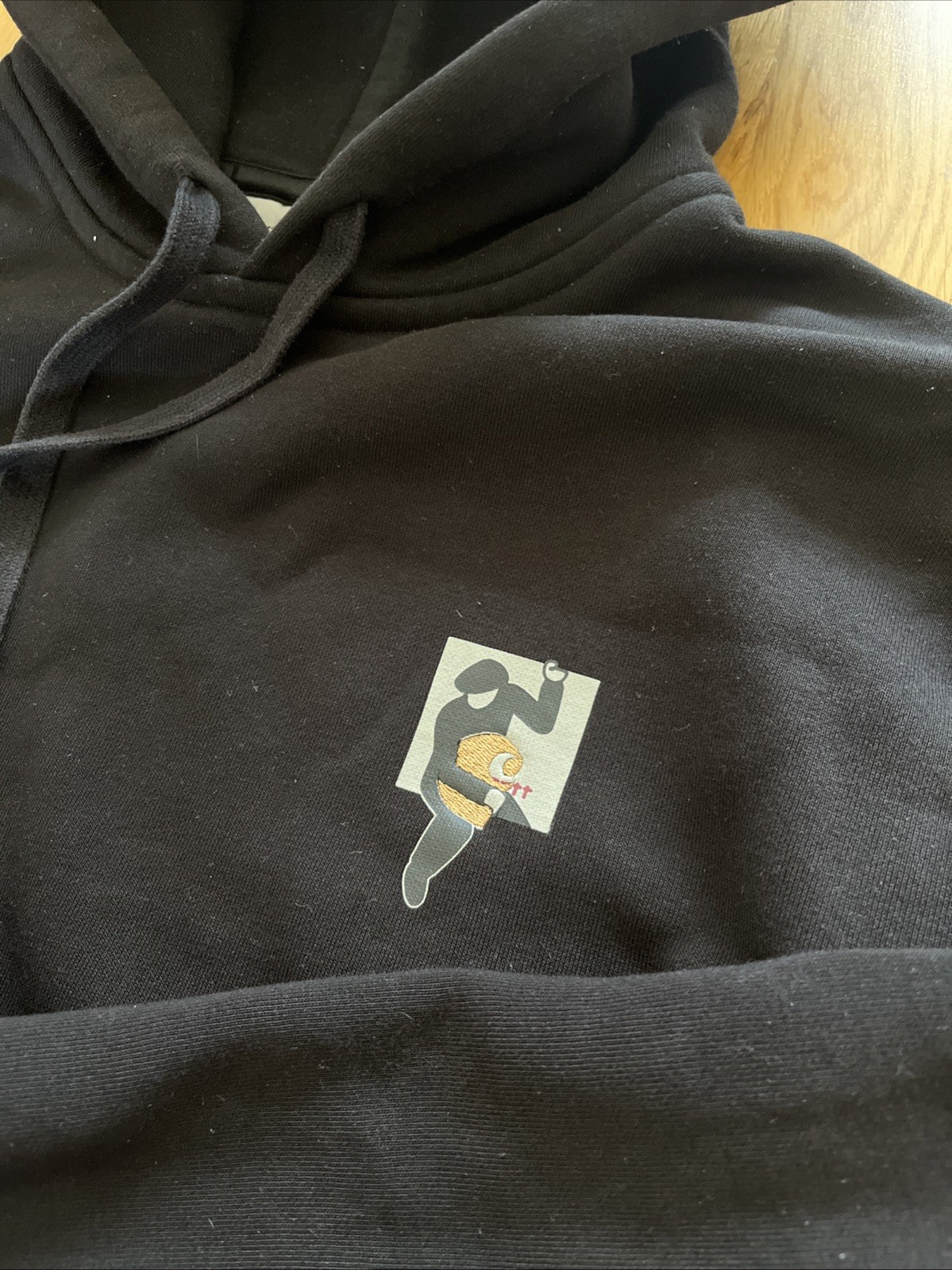 Carhartt WIP Men’s Rare Burglar Logo Hoodie - Black,  Medium - Excellent Cond image 3