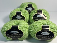 Sensations Bellezza Margherita Yarn Green Italy Lot of 5 Novelty Boucle