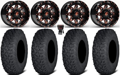 Fuel Lethal 15'' Wheels Orange 30'' Coyote Tires Polaris RZR Turbo S / RS1