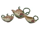 Vintage Hull Art Pottery Woodland Gloss Aladdin Teapot Creamer & Sugar Bowl Set