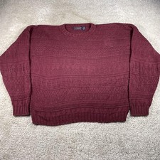 Vtg Roundtree Yorke Sweater Mens XL Cotton Textured Knit Crew USA Made Grandpa