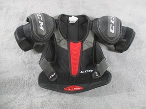 CCM QLT Edge Ice Hockey Shoulder Pads Youth Medium JR Black Red Protective Gear