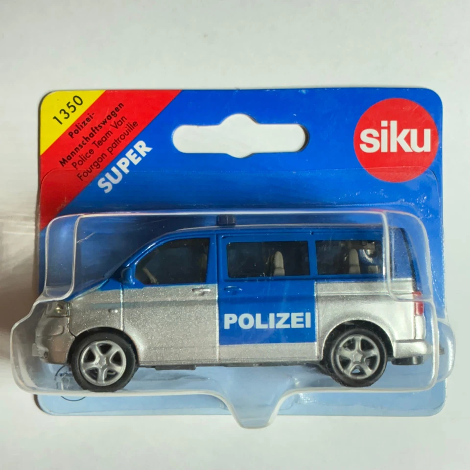 Siku 1350 VW T5 Polizei Mannschaftswagen blau silber RAR - Bild 1 von 1