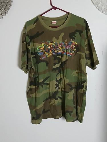 Supreme Paint Logo Tee Woodland Camo Size XL