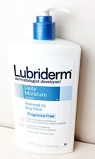 Lubriderm Daily Moisture Lotion Fragrance Free for Normal to Dry Skin 24 oz