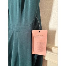 BHLDN Anthropologie Bridesmaid Dress Size 8 Teal Forest Green V-Neck Maxi NWT