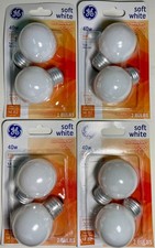 GE 40W Soft White G16.5 Shape Decorative Cozy 8 Light Bulbs E26 Screw 31110