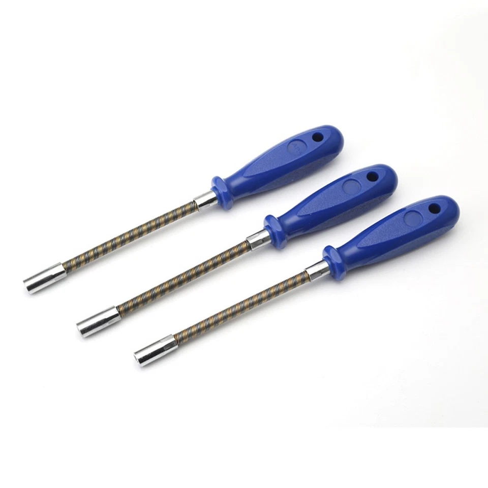 Socket Screwdriver 7mm Hexagon Bendable Flexible For Fastening Screws Manual - Image 3 of 4