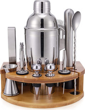 Set Cocktail Shaker Con Supporto, Kit Barman Professionale Da 750 Ml Da 12 Pezzi