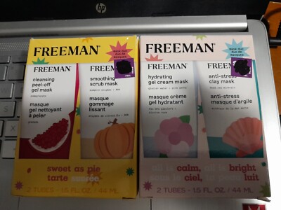 2 Freeman Hydrating/Cleansing Gel/Peel-off Gel Mask & Clay/Smoothing Scrub Mask