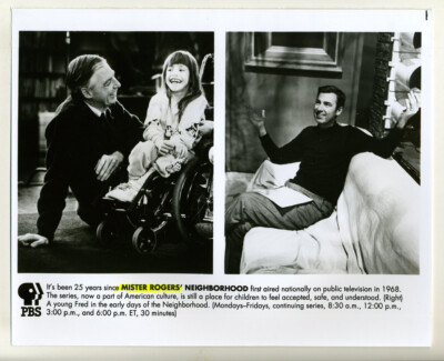 1993 PBS B&W Photo Approx 8x10- Mister Rogers' Neighborhood- 25th Anniversary