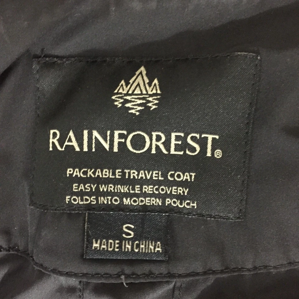 RAINFOREST 尺寸小号宽松版型黑色可打包易皱恢复连帽夹克 — 第 2/4 张图片