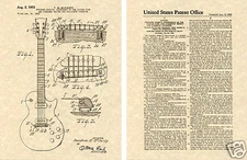 GIBSON LES PAUL PATENT Art Print guitar Ted McCarty 1955 READY TO FRAME!!!!!!!!
