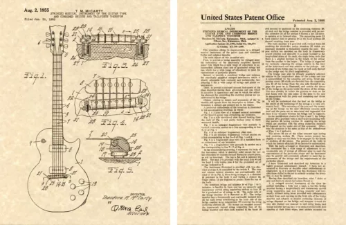 GIBSON LES PAUL PATENT Art Print guitar Ted McCarty 1955 READY TO FRAME!!!!!!!!