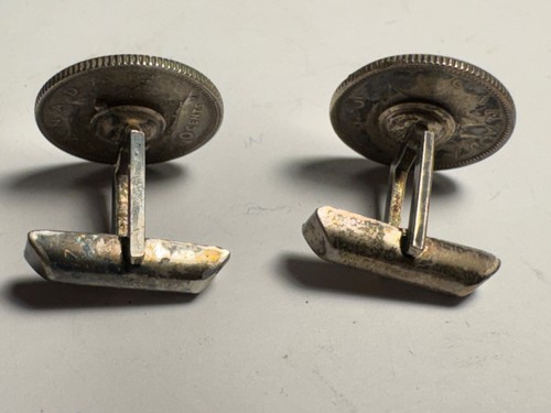 1942 British Half Penny Sterling Cuff Links - Picture 6 of 7